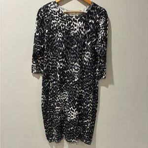 Cato black and white leopard print sweater dress